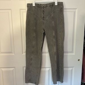 ZARA GREY ZIP FRONT JEANS